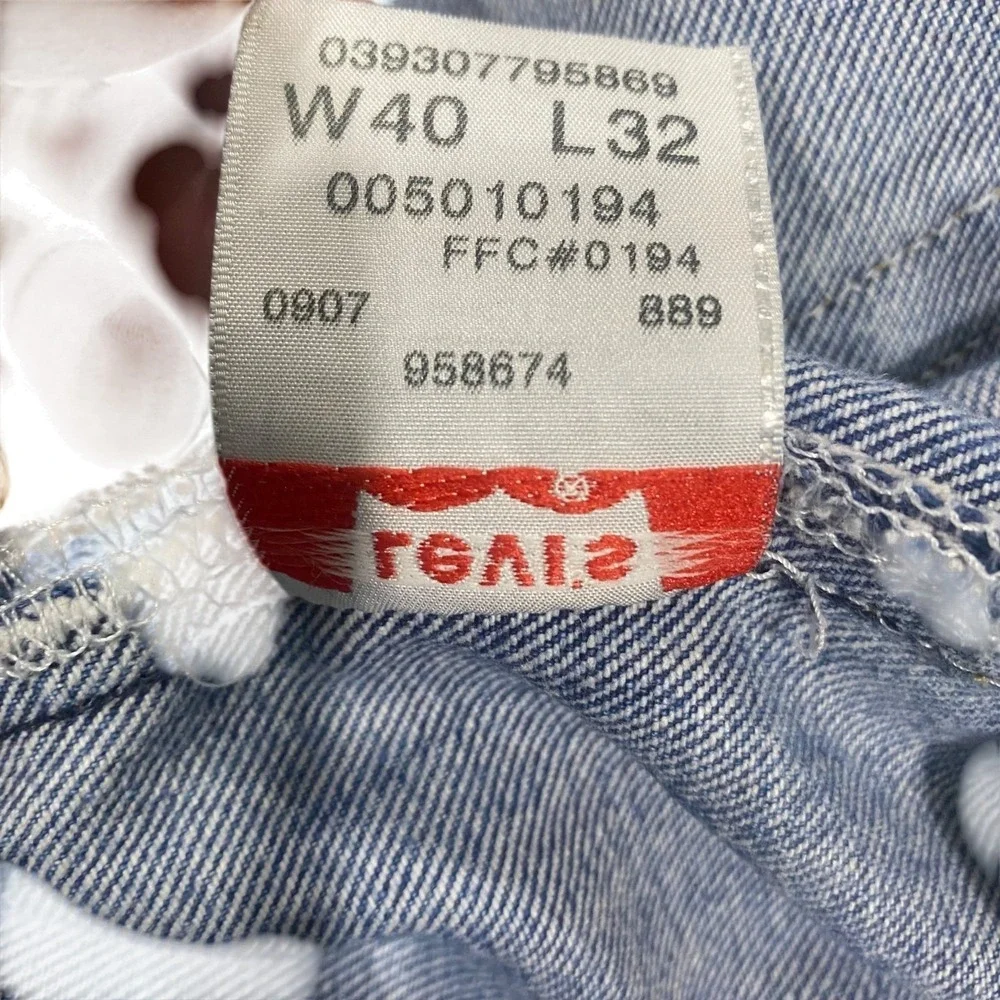 Vintage Levis 501 Jeans Mens W40 L32 (38x31) Button Fly Straight Leg Red Tab 90'